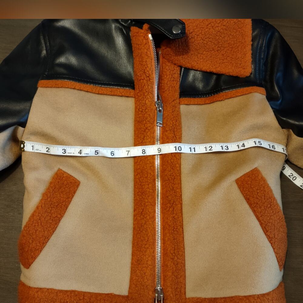 Jonathan Simkhai Adelyn Virgin Wool Sherpa Bomber Aviator Color Block Jacket XS - Picture 5 of 16